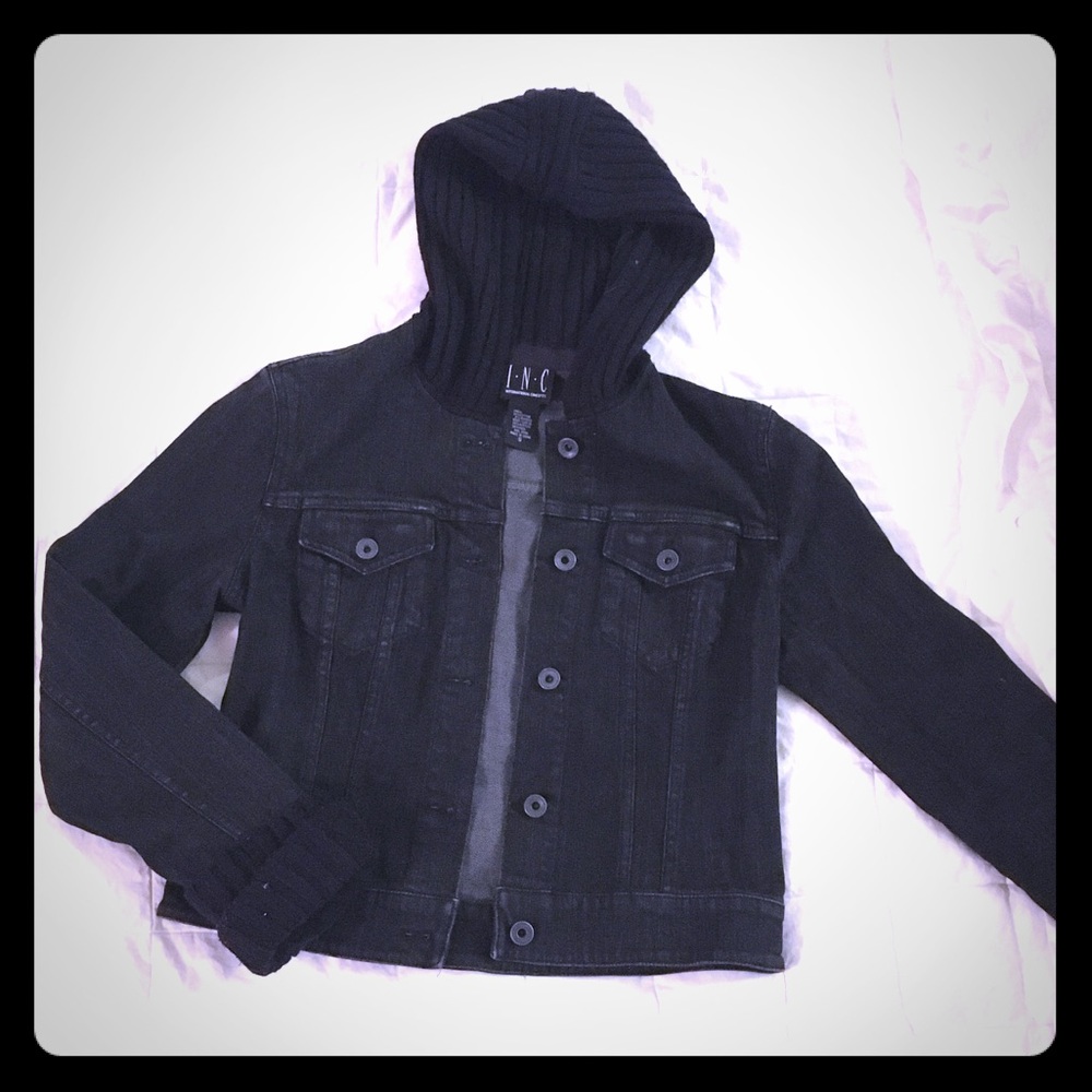 INC Hooded Jean Jacket Size Small